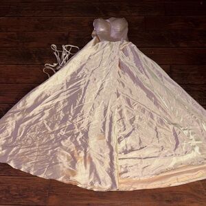 Champaign Prom Gown with Sweetheart Bodice